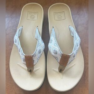 High Tide Mosaic Comfort Flip Flops Womens Sandals Camel EVA Beach Casual